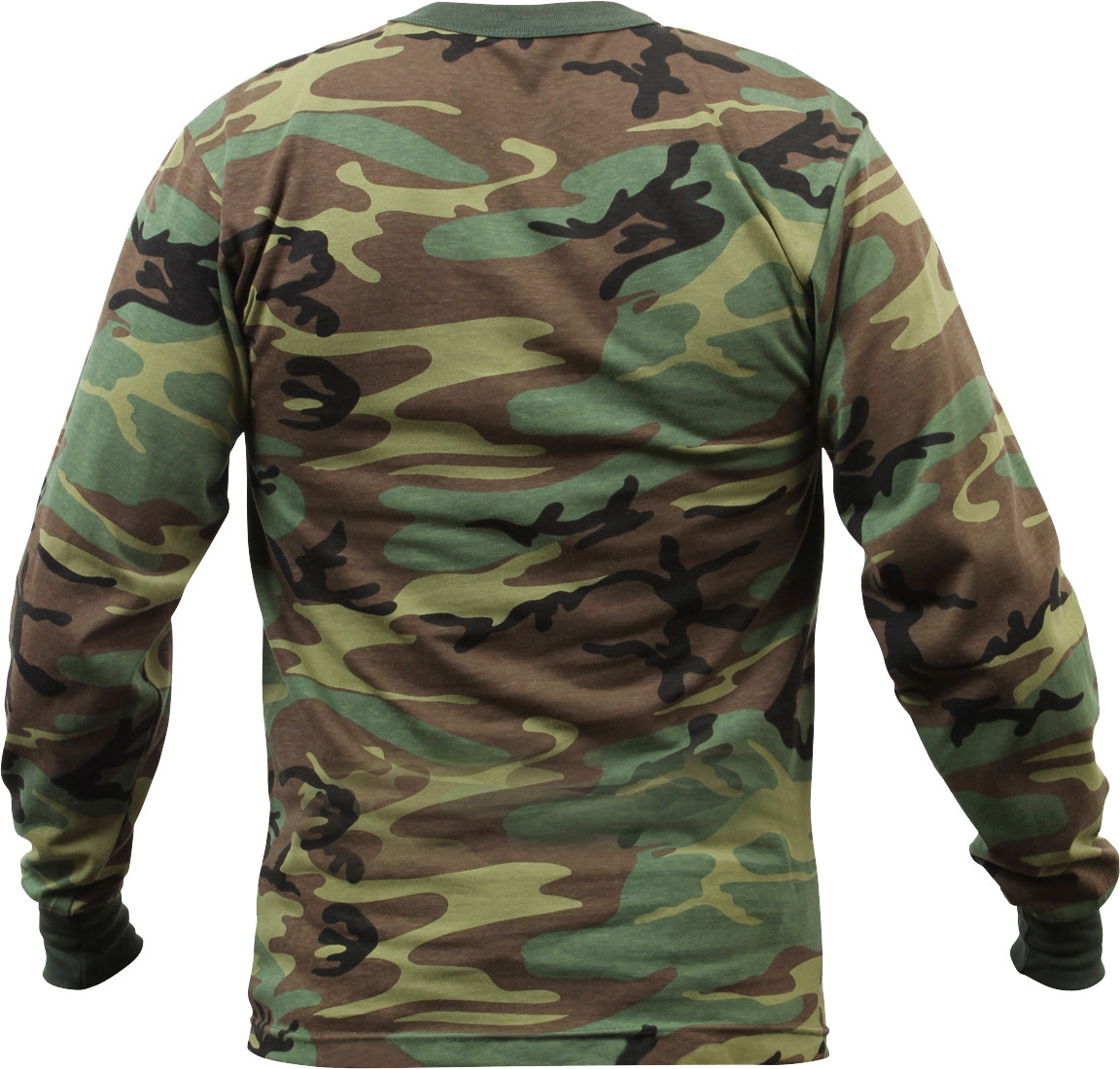 Tactical Long Sleeve Camo Tee Mens Woodland Camouflage Military Army T-Shirt