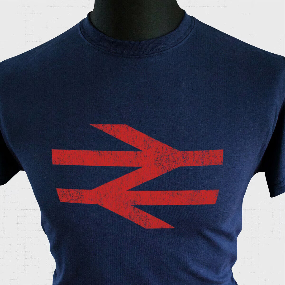 British Rail T Shirt Retro Symbol Trains UK 70’s 80’s 90’s Locomotive Blue