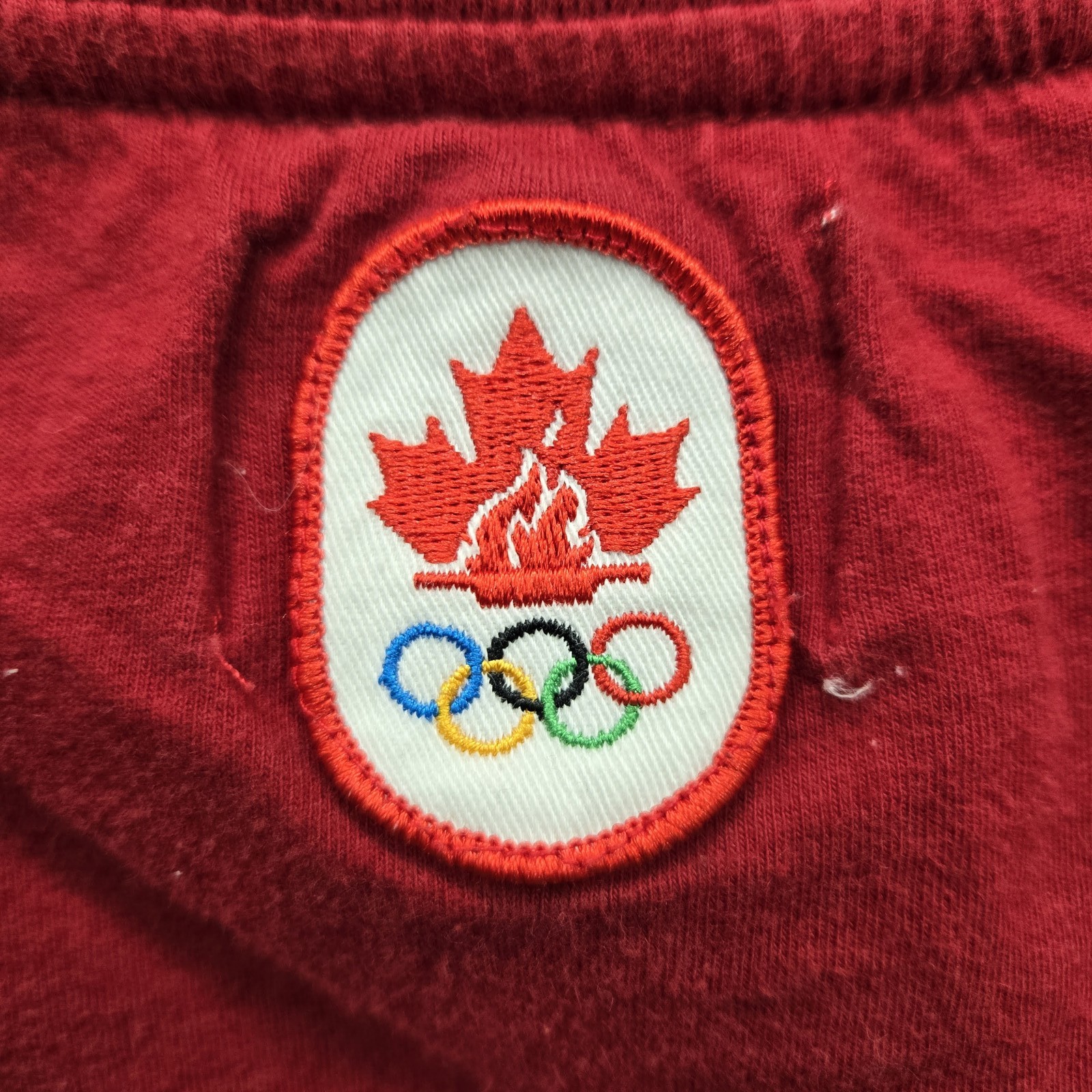 Olympics Men Shirt L/G Red Team Canada Maple Leaf Tee Logo Pullover