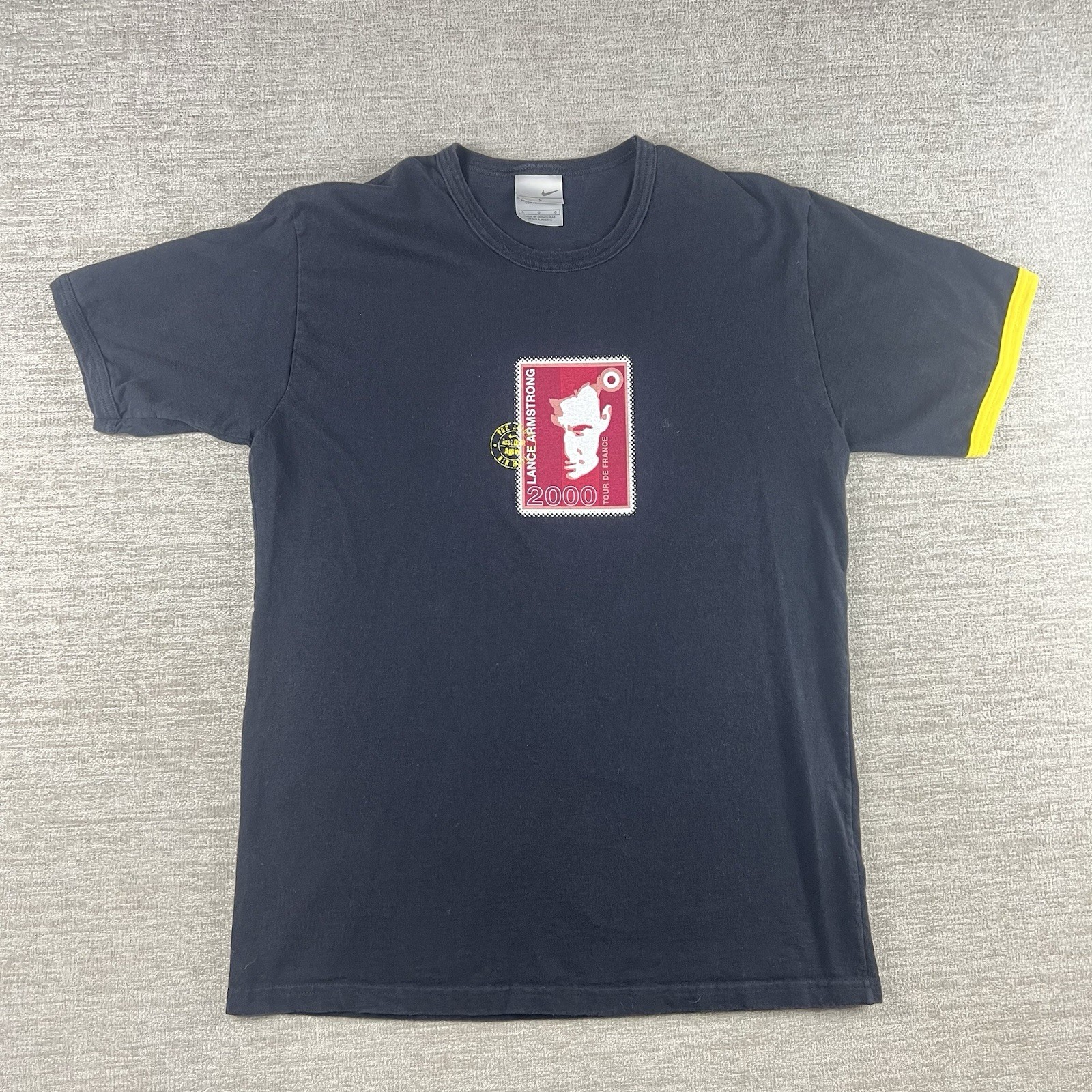 Vintage Nike Lance Armstrong Men’s Shirt Size L Stamp Yellow Band 2000 10/2 Tag