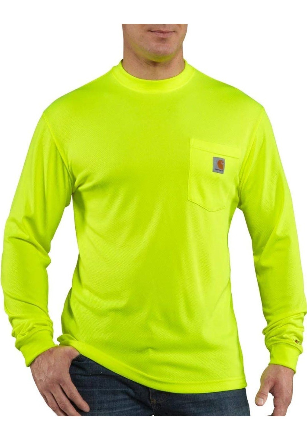 Carhartt Men’s XL Regular Relaxed Long Sleeve Forced Color Enhanced Shirt Yellow