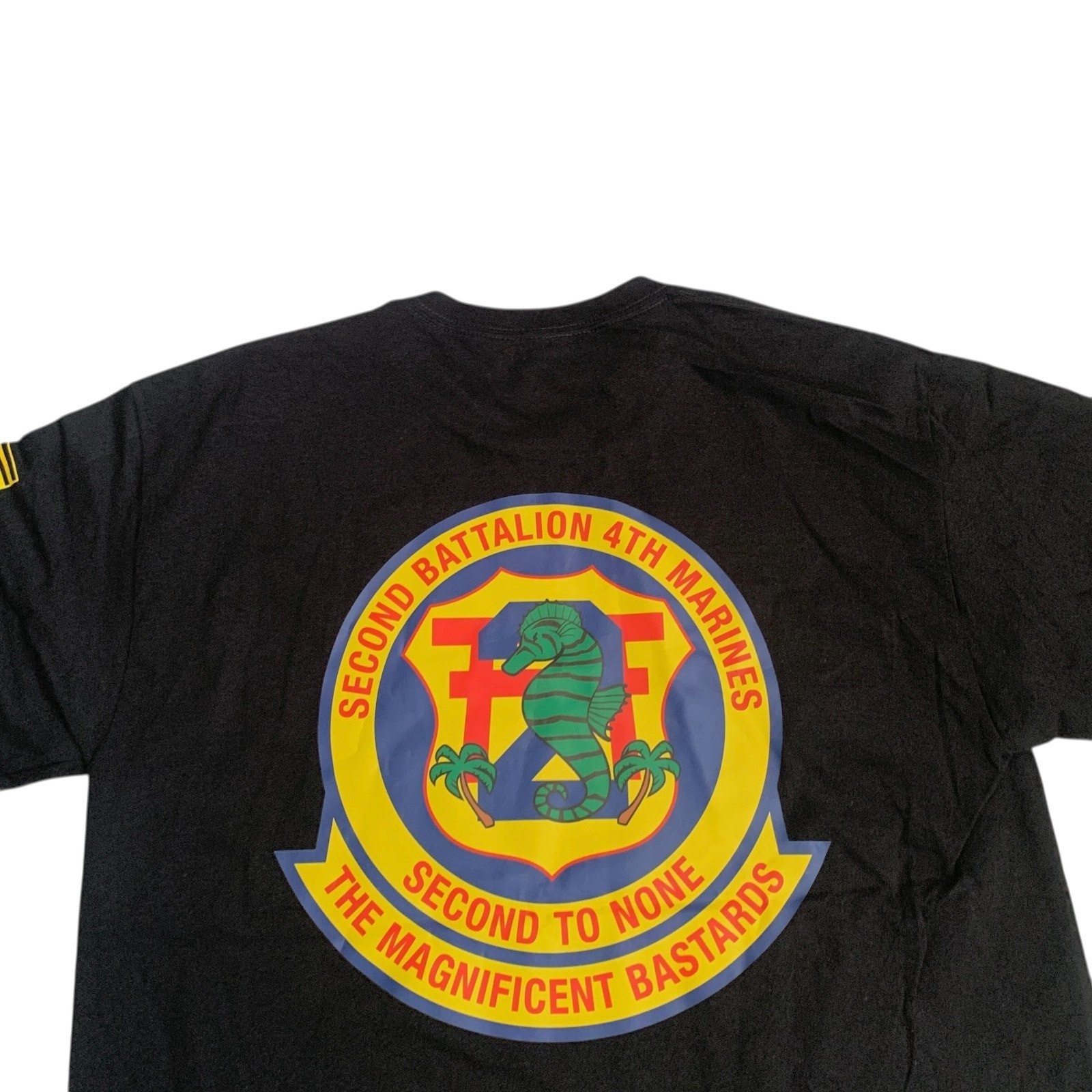 USMC Men’s Size L 2nd Battalion 4Th Marines Short Sleeve Black T-Shirt NEW