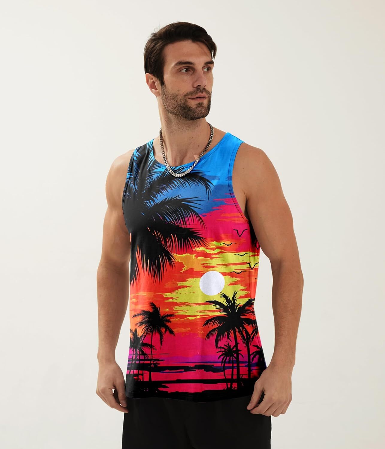 Mens Tank Tops Funny Graphic Summer Sleeveless Tank Top,comfortable, breathable