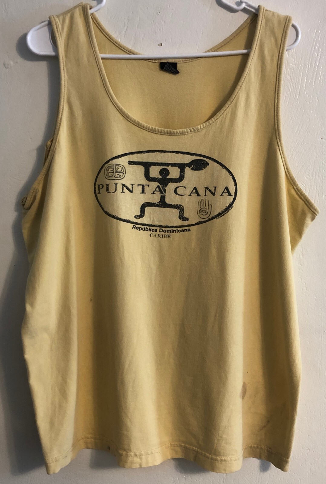 vtg Punta Cana Tank Top Shirt XL Dominican Republic Thrashed Muscle 2001