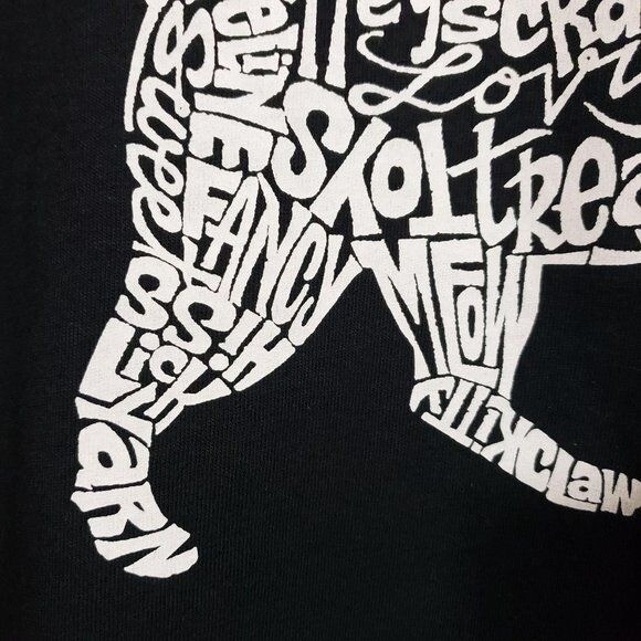 LA Pop Art long sleeve cat shirt made of words men’s size small