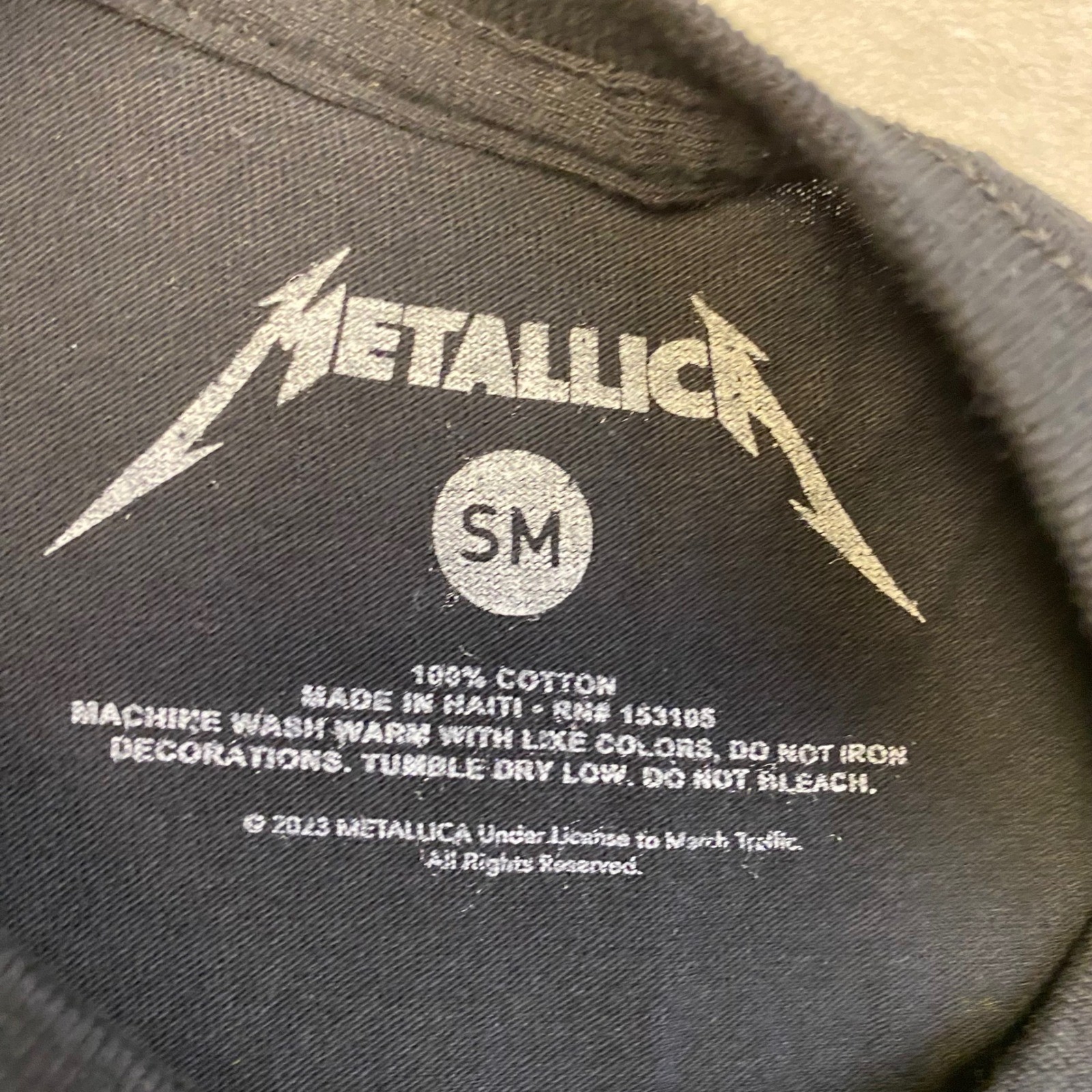Metallica 2023-2024 Tour T-Shirt Band Tee Concert Graphic Black Small