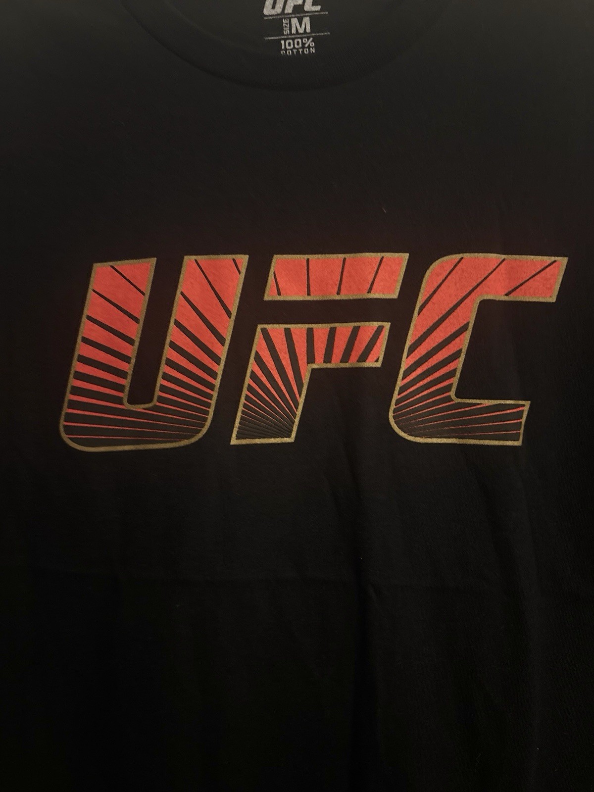 UFC LOGO GRAPHIC T-SHIRT MEN’S BLACK SIZE M 100% COTTON NWT