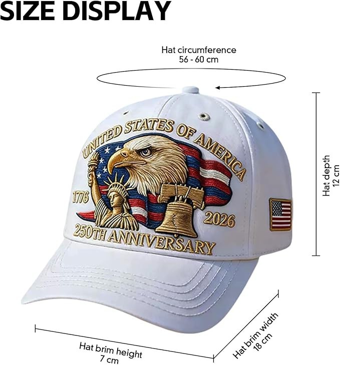 250th Anniversary USA Hat Adjustable United States 250th Anniversary Hat Ret…