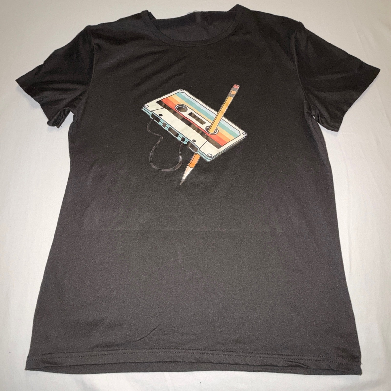 Cassette Tape Graphic Tee Men M Black Good Retro 80s Music Shirt