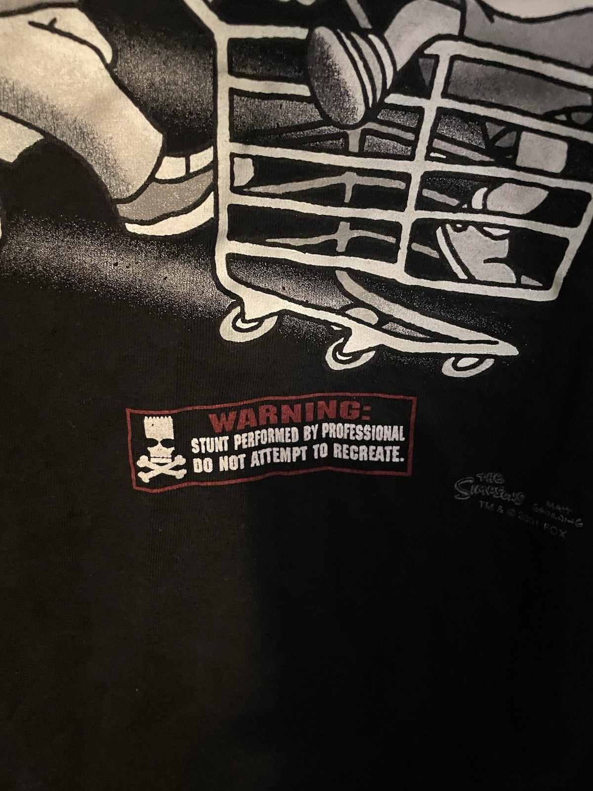 Vintage 2001 The Simpsons Bart Simpson Skateboard T Shirt Delta Pro Weight L