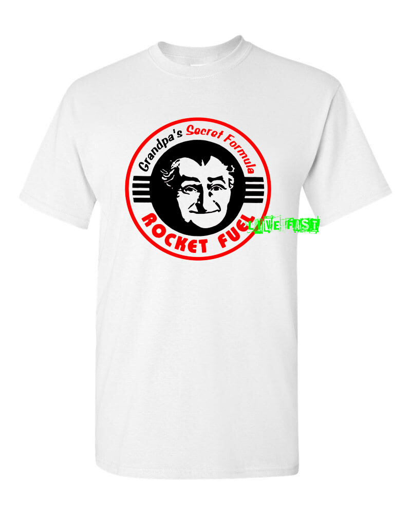 GRANDPA’S ROCKET FUEL T SHIRT retro hot rod drag racing greaser rat rod fink
