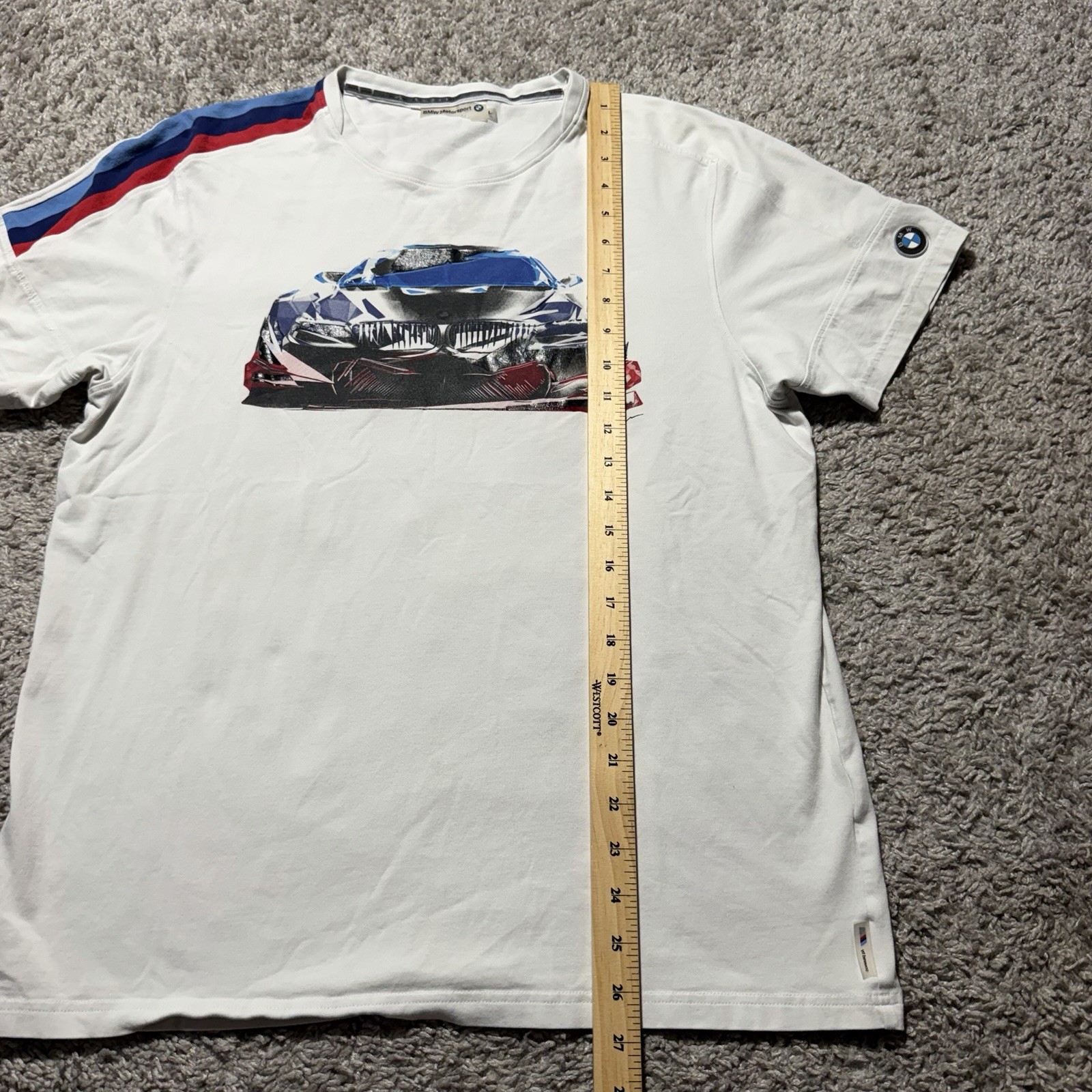BMW Motorsport Shirt Adult Large White M3 M5 Car Graphic Racing Tee BMW Mens L