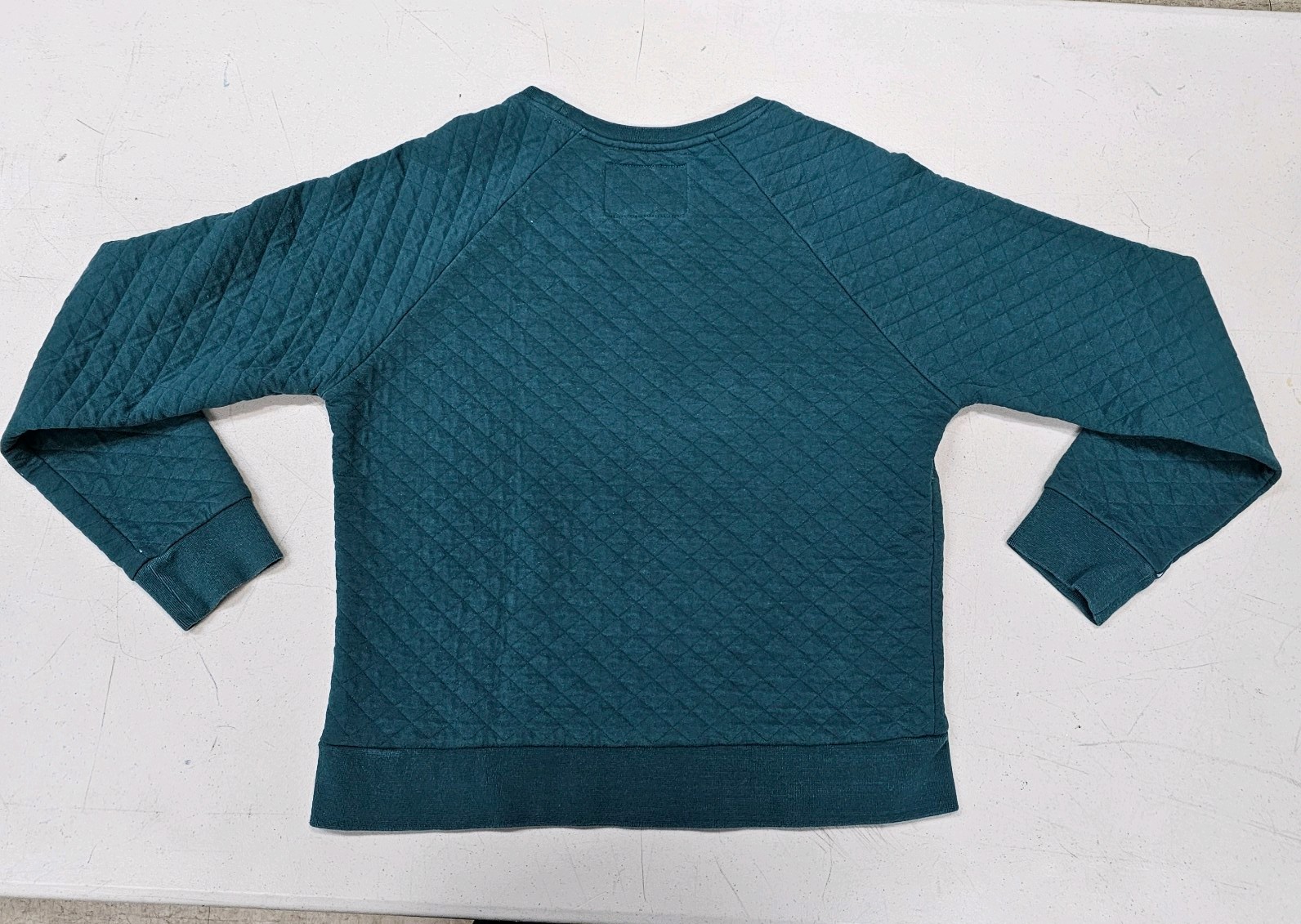 Smith & Rogue Crew Neck Quilted Long Sleeve Shirt Sz Medium Blue Utility Wear