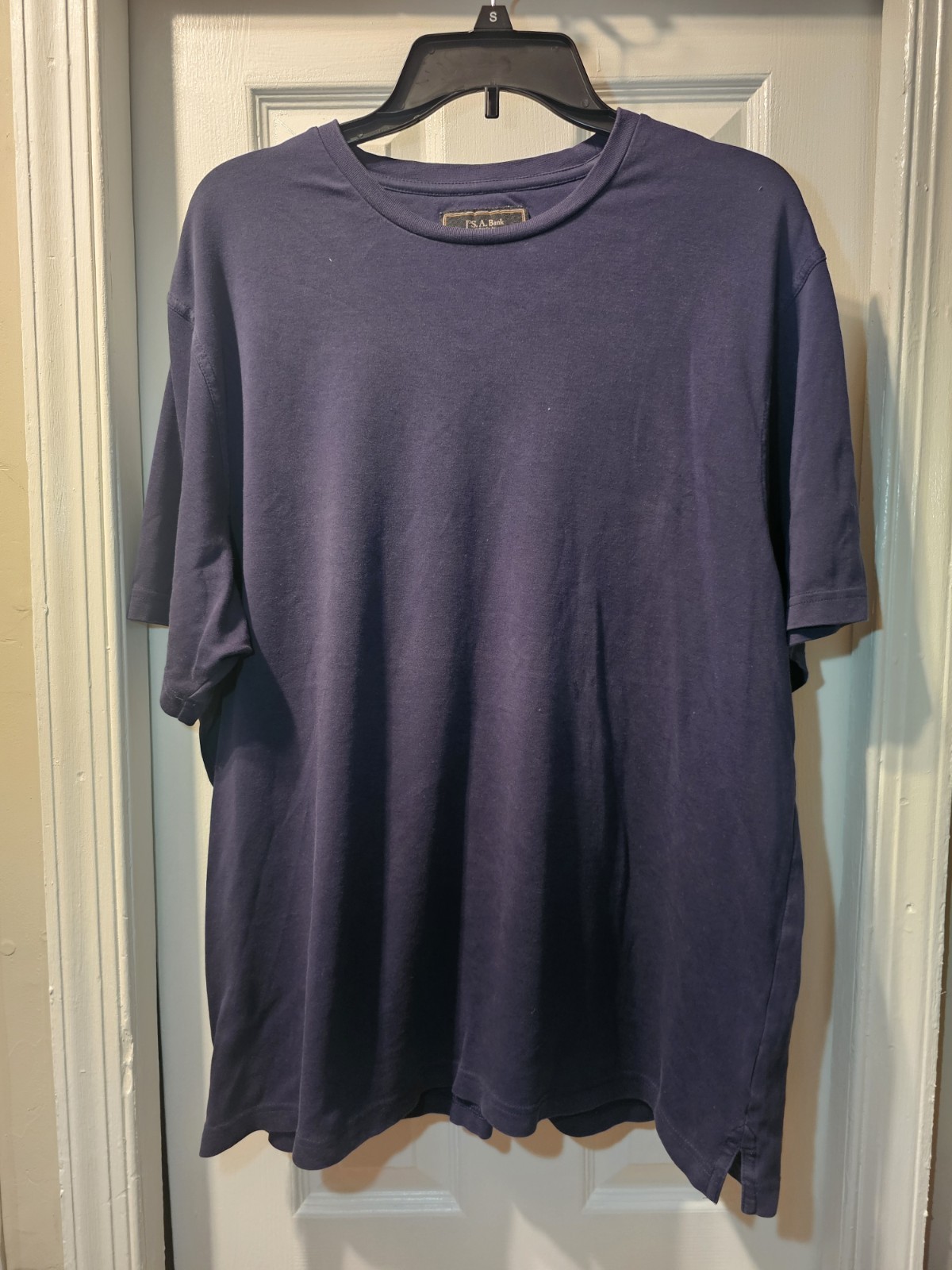 Jos A Bank T Shirt Mens Large Navy 100% Pima Cotton Short Sleeve Crew Neck