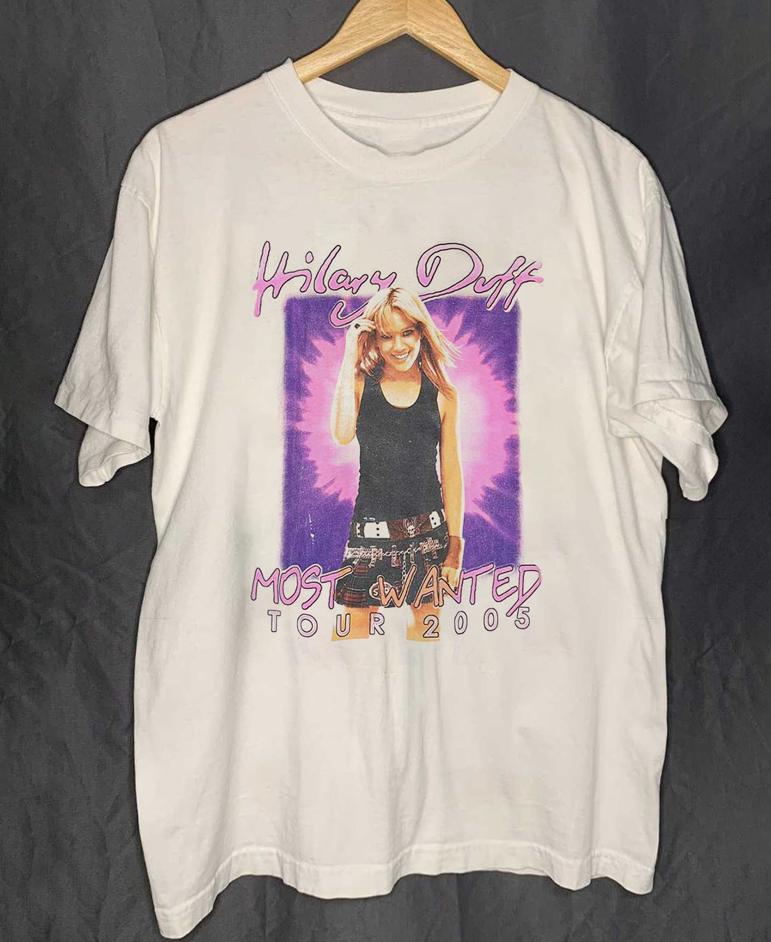 HILARY DUFF TOUR Most Wanted Tour White Unisex Cotton T-Shirt MK427