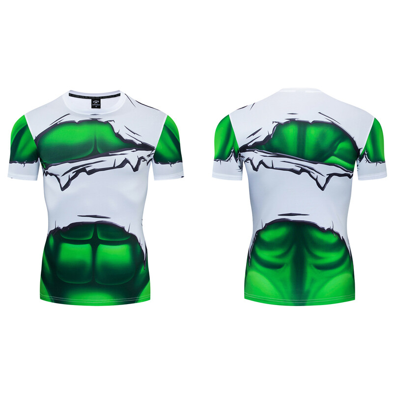 Men’s T-shirts Superhero Compression Tee Gym Active Wear Fitness Tights Tops