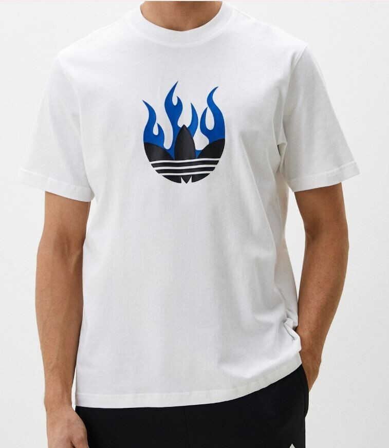NEW MEN’S ADIDAS ORIGINALS TREFOIL FIRE LOGO TEE SHIRT ~SIZE 2XL #IS2944