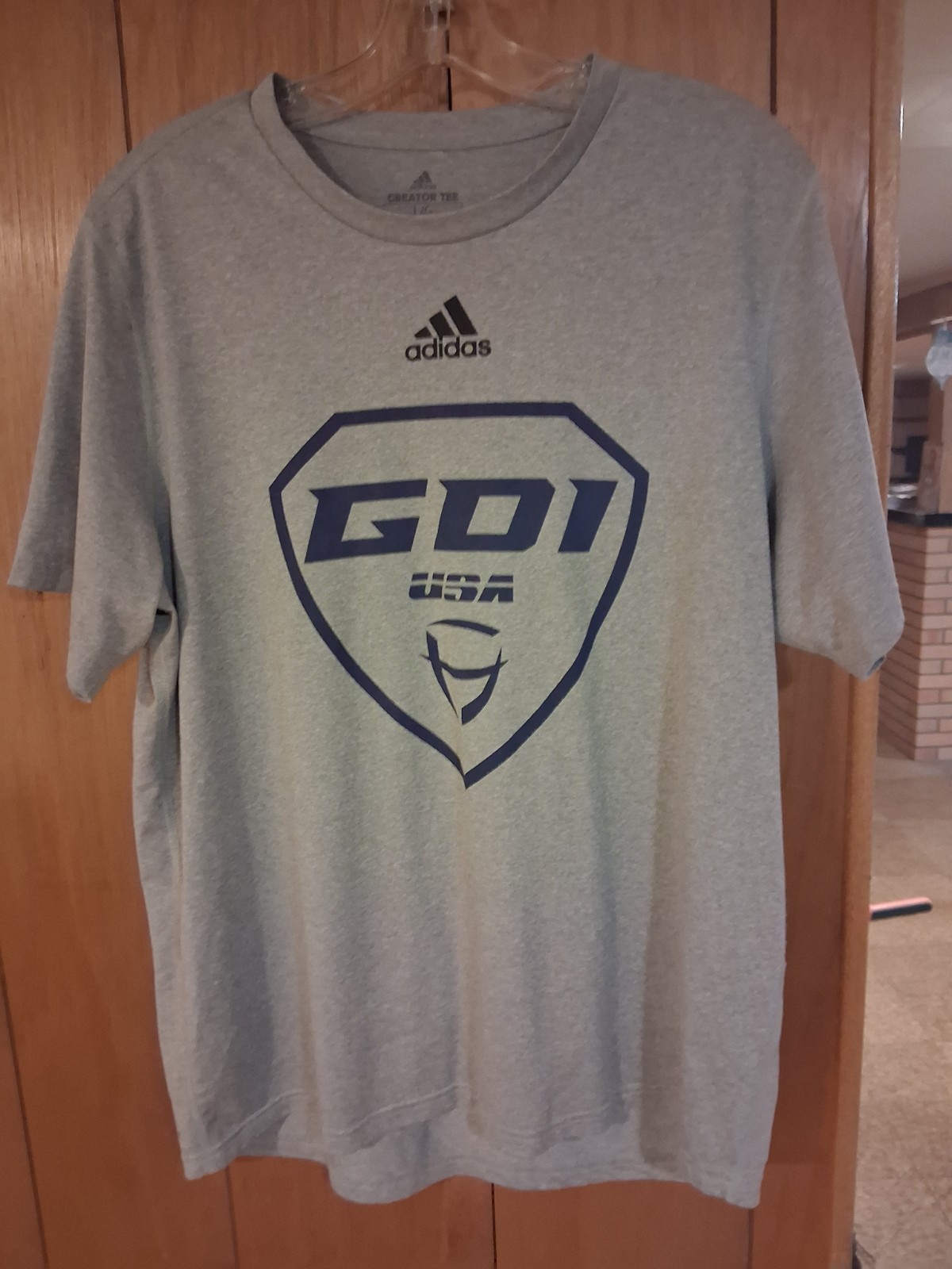 ADIDAS Creator Tee GD1 USA Gray Short Sleeve Shirt! Stretchable! NWOT! Large