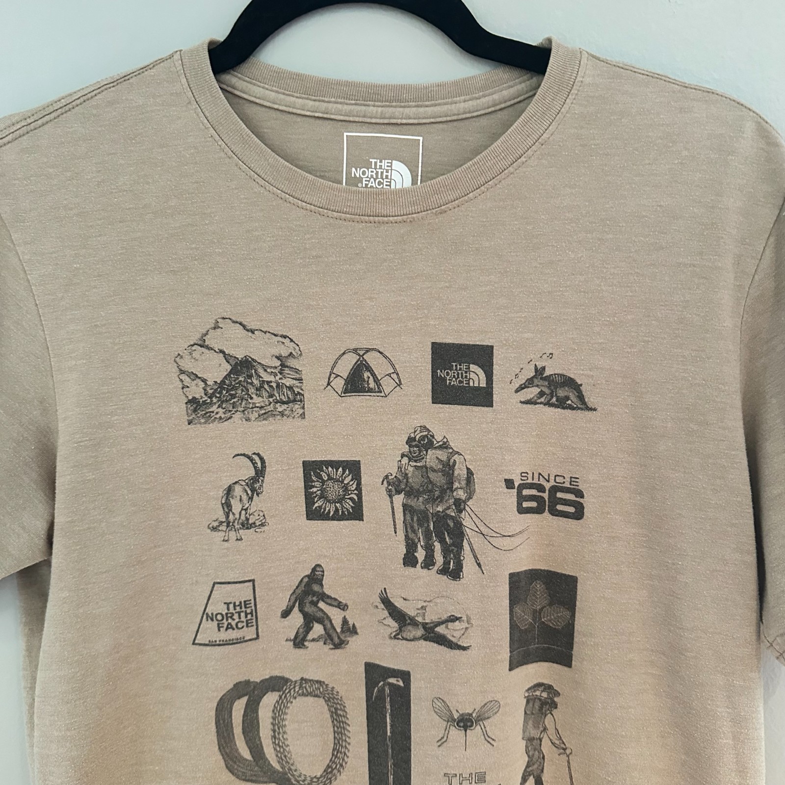 The North Face Tan Graphic T Shirt Berkeley California Gorpcore Mens Small