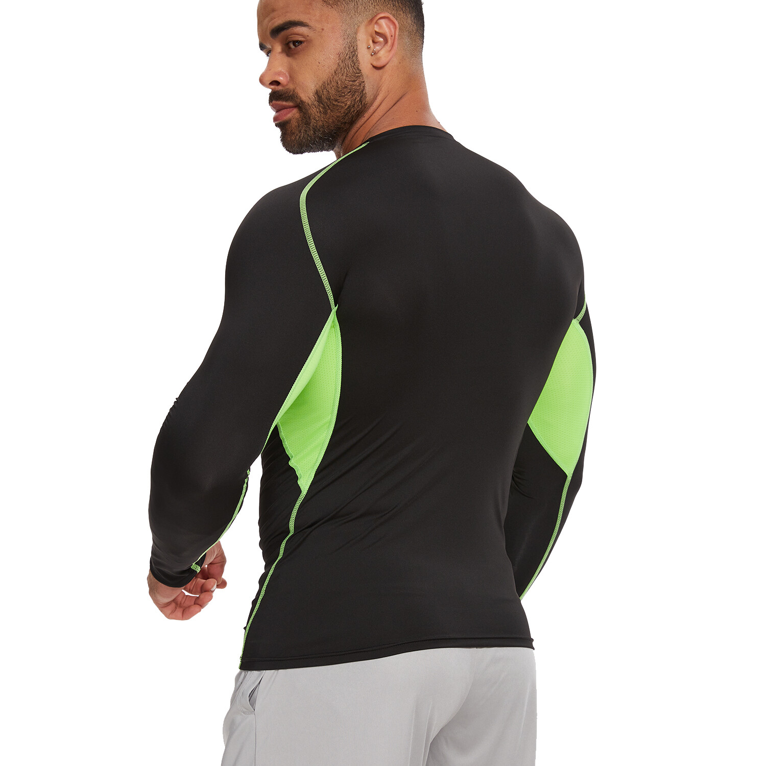 Mens Compression Shirts Long Sleeve Workout Baselayer Quick Dry Athletic Sports