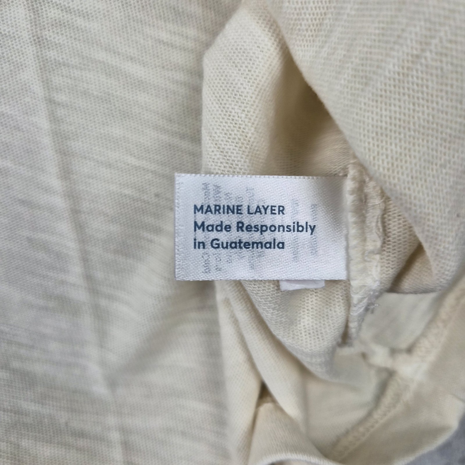 Marine Layer Tee Mens XXL Vintage Heavy Slub Pocket Antique Cream Short Sleeve