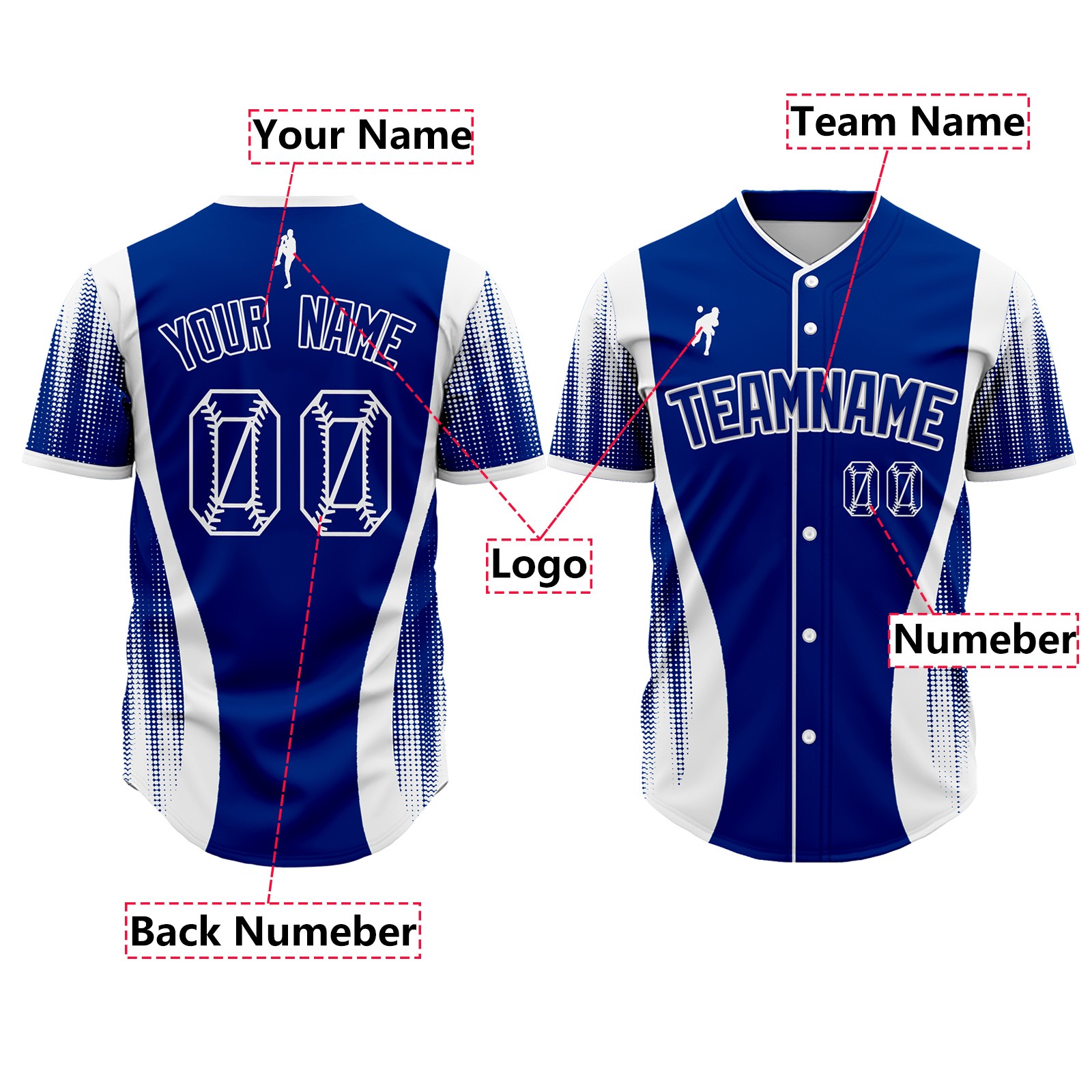 Los Angeles City Dot Custom Baseball Jersey For Man Personalized Sports Uniform