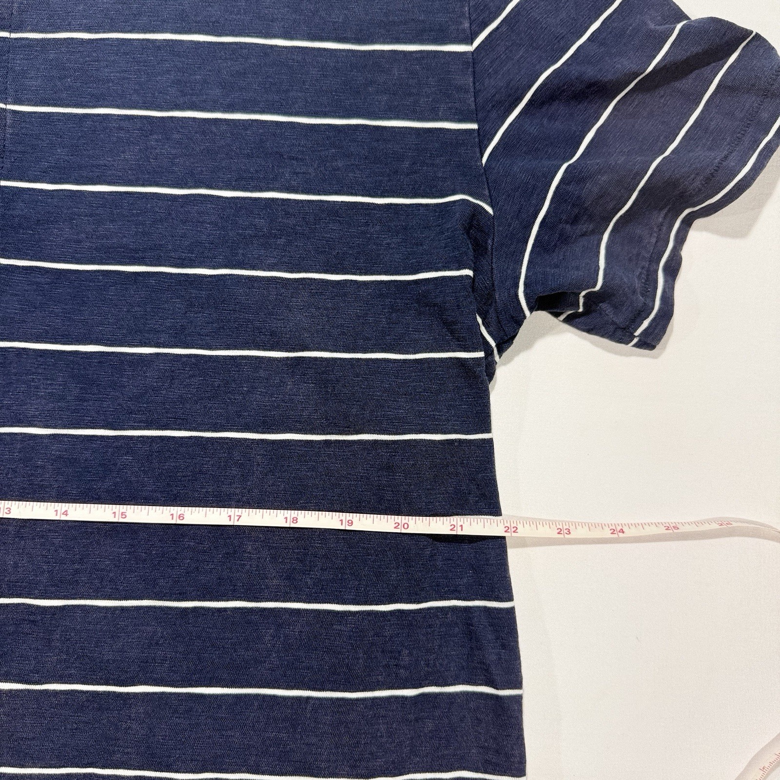 American Eagle Men’s Super Soft Striped Henley Tee Blue Size Large