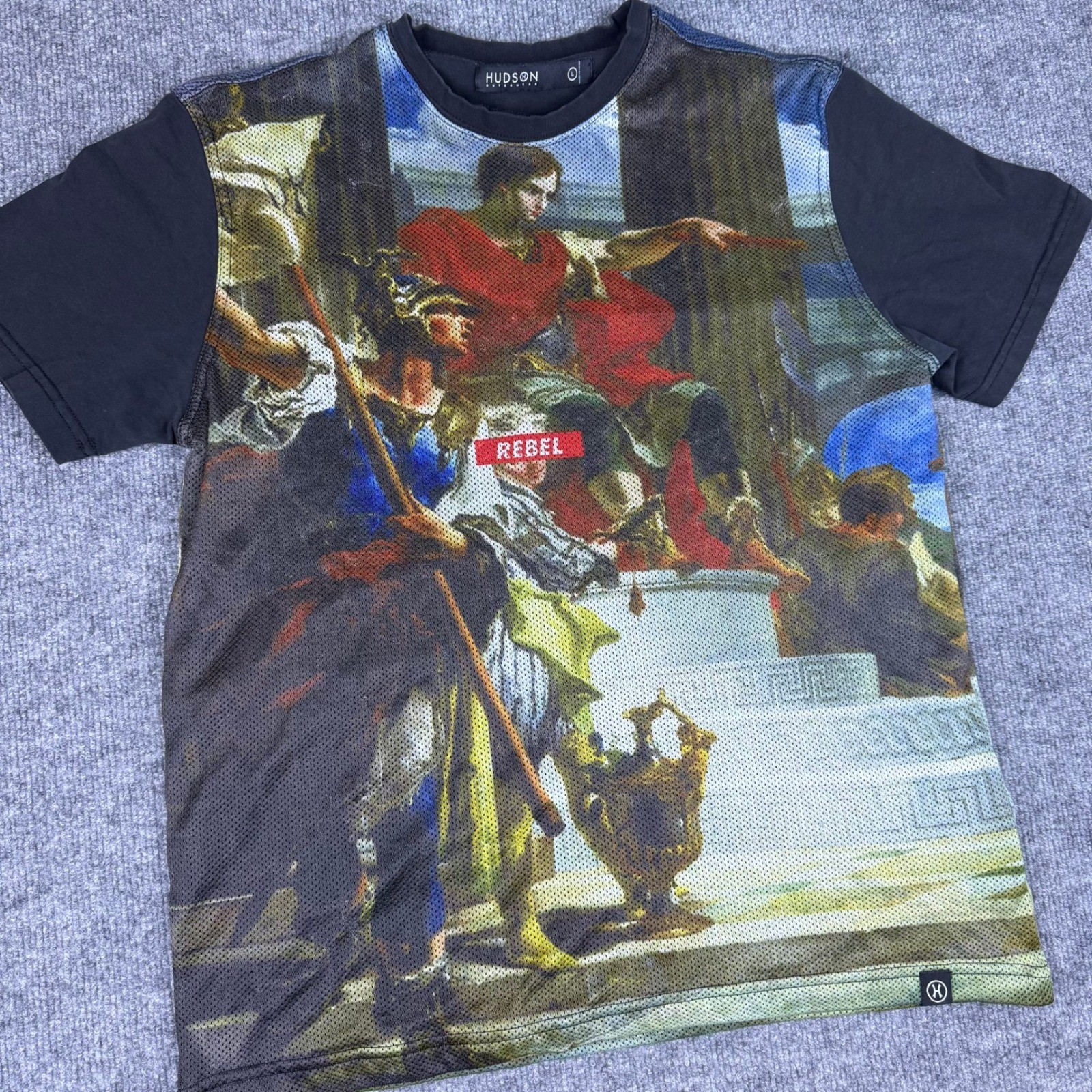 Hudson Outerwear Graphic Rebel Print Jersey T Shirt Men’s L Black Art 85 Slave