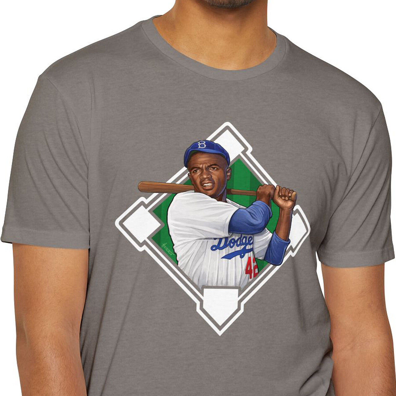 Jackie Robinson Dodgers Unisex CVC Jersey T-shirt