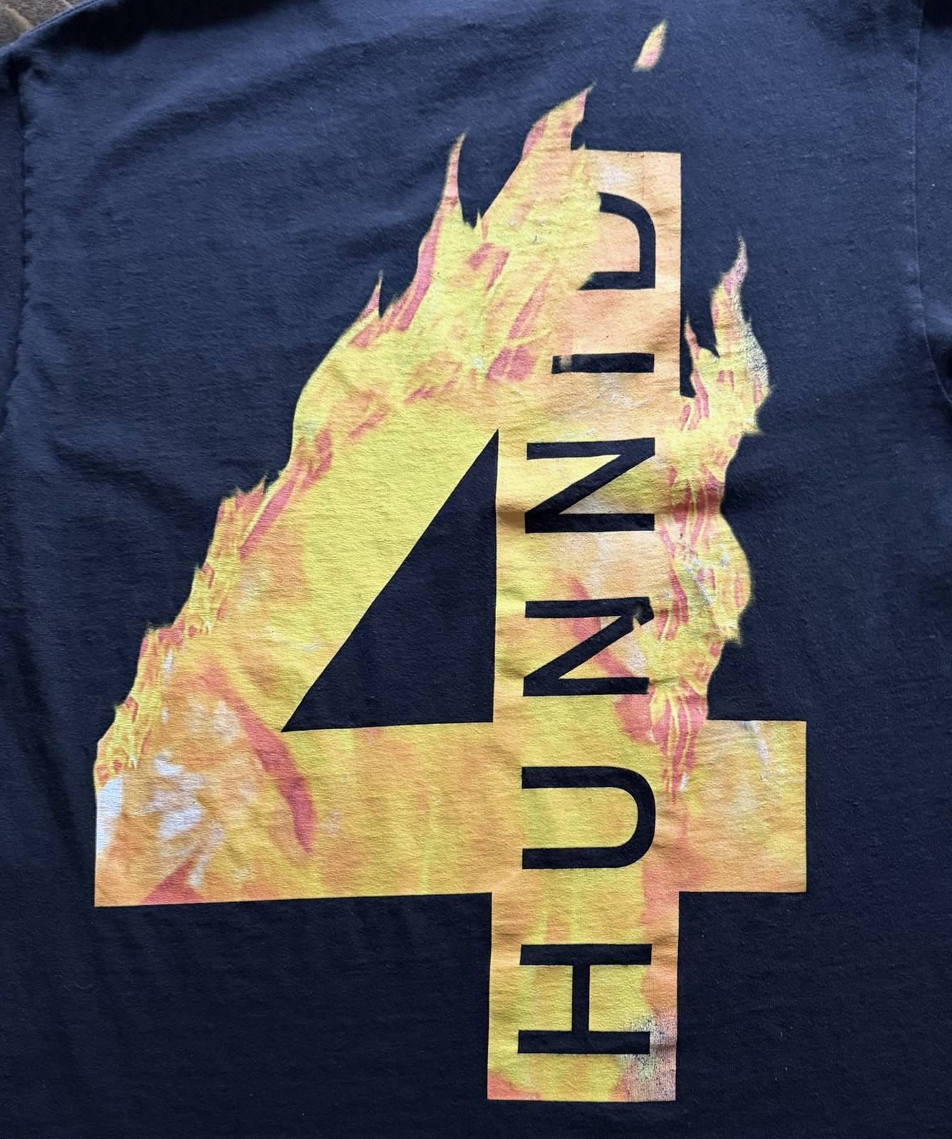 4hunnid YG Flames T Shirt Mens Large Black Rap Hip Hop Double Sided Logo Merch