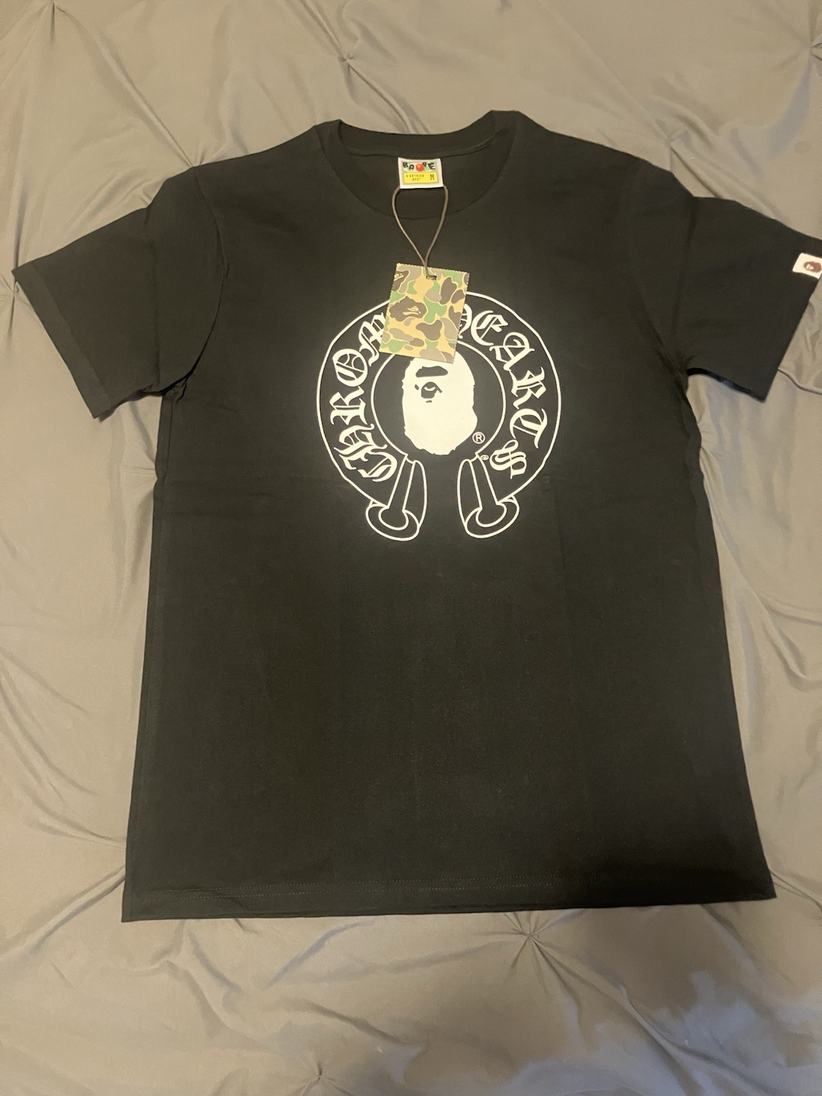 A Bathing Ape BAPE x Chrome Hearts Baby Milo Black Graphic Tee Men’s M