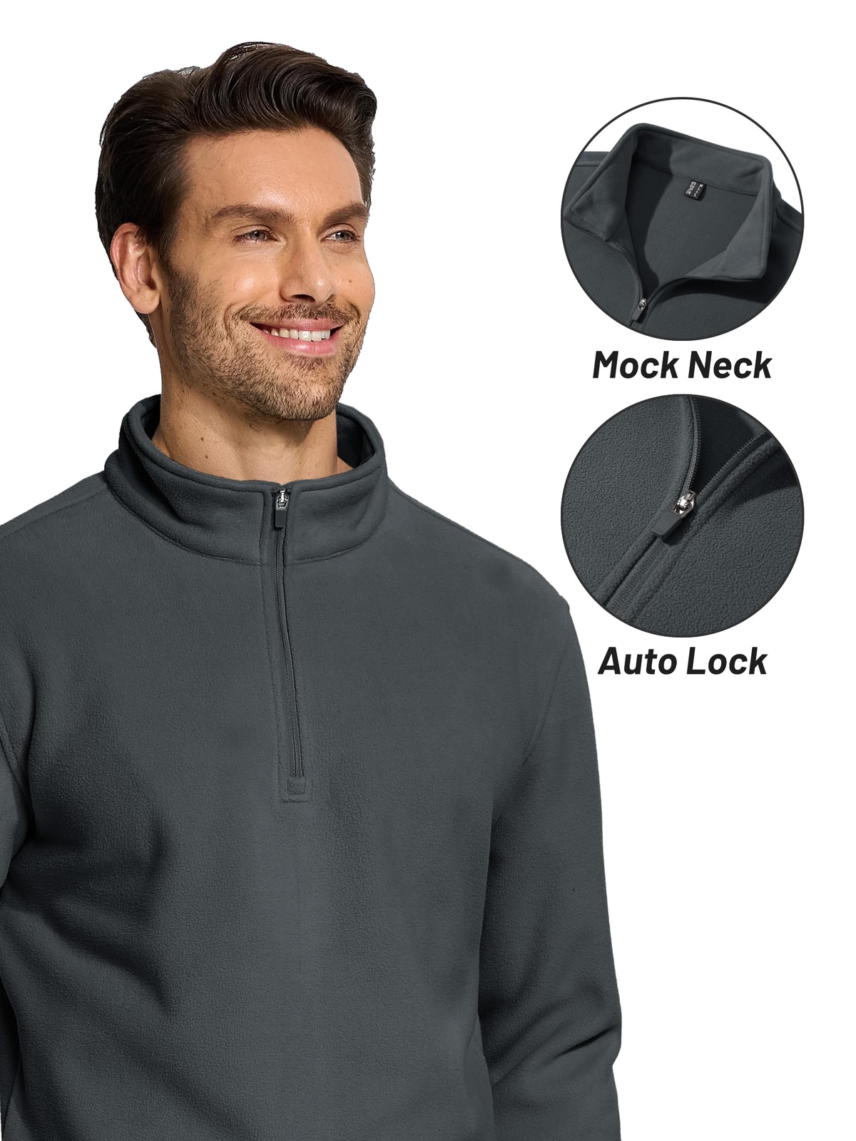 Men’s 1/4 Zip Fleece Shirts Long Sleeve Thermal Warm Winter Casual Sweatshirts