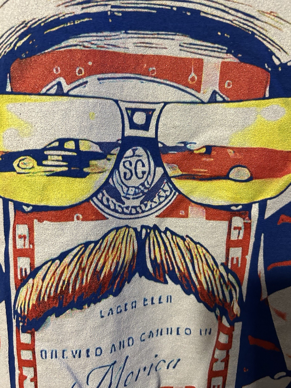 Dale Earnhardt Budweiser Raise Hell Praise Dale Shirt Men Medium Blue Port Co.