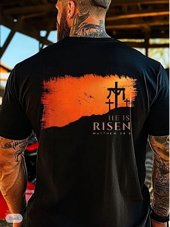 Jesus is RISEN T-Shirt- American Shirt- All Over Printed full Size S-5XL