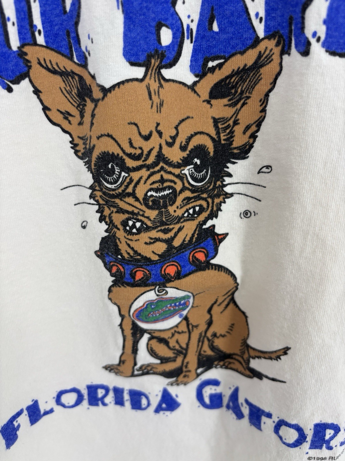 Vtg Florida Gators 1998 Single Stitch XL Ruppshirts USA Graphic Tee Dog Angry