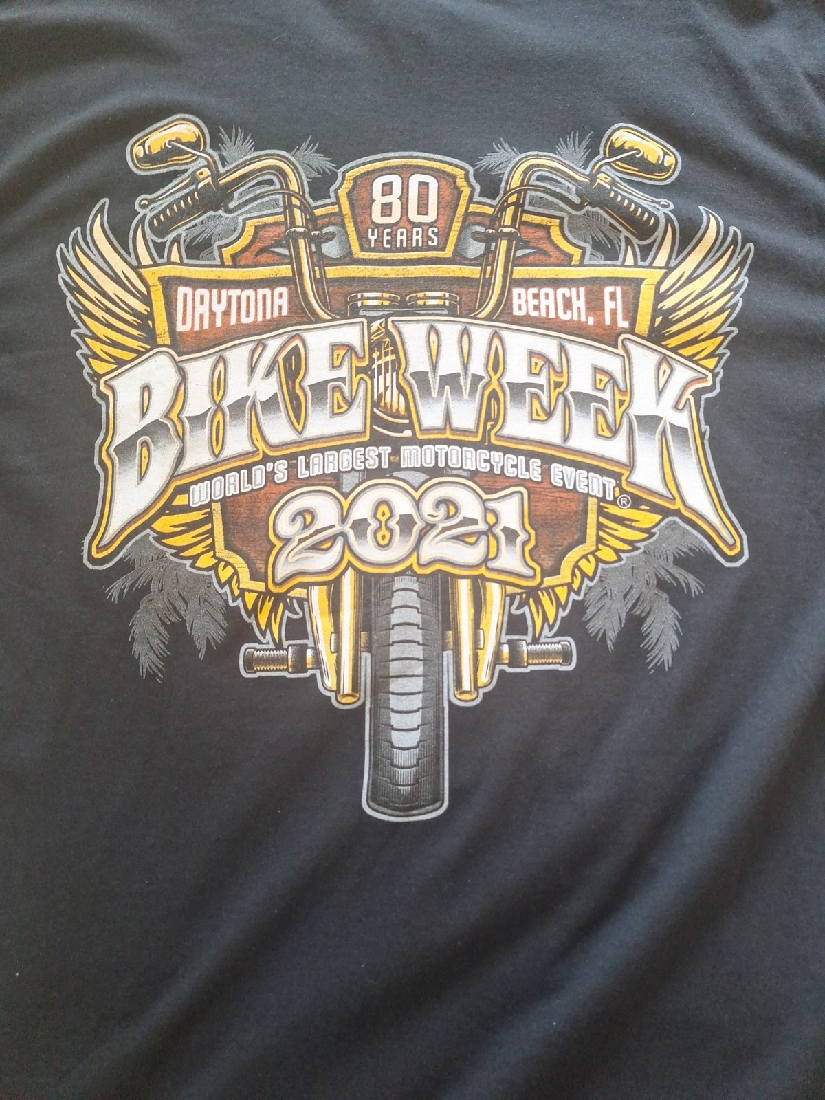 Bike Week 2021 Daytona Beach T Shirt Mens XL Black Short Sleeve Motorcycle Biker