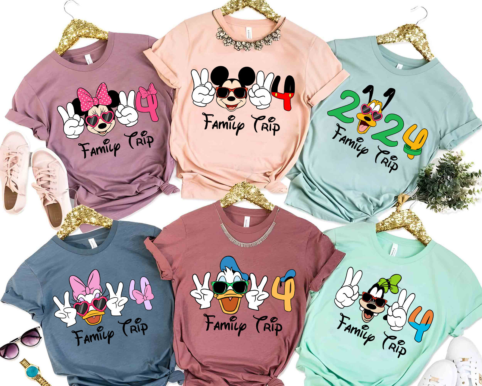 Disney Family Trip 2024 Mickey and Friends Shirt Unisex Adult Kid Shirt 800028
