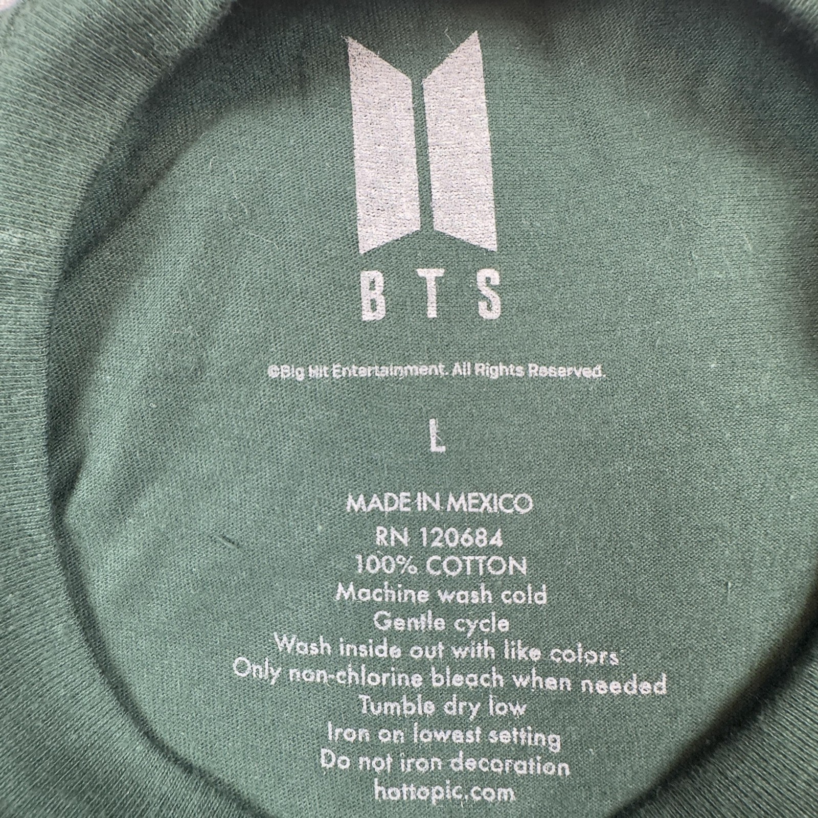 BTS Tiny Tan Shirt Mens Large Green K-Pop Bangtan Boys Christmas Holiday