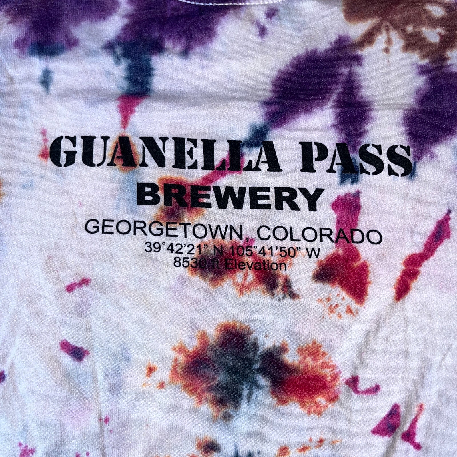 Guanella Pass Brewery t-shirt tie-dye t-shirt size men’s medium Georgetown, Co.