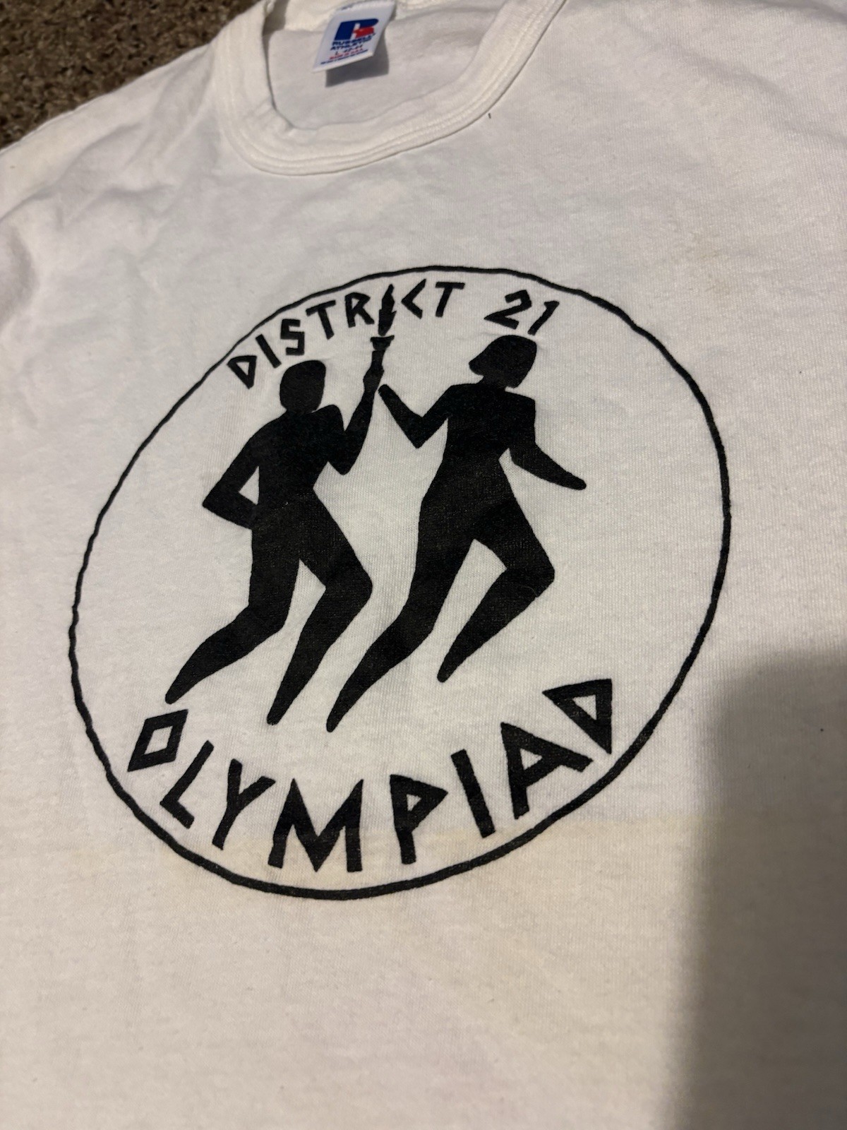 Vintage 90s District 21 Olympiad Tee Russell USA Single Stitch L