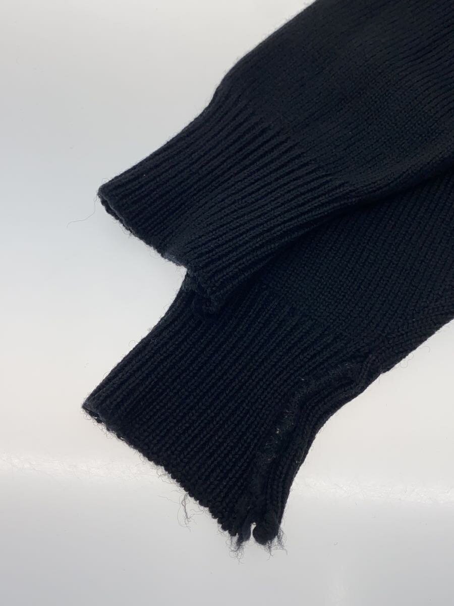 Other Brands 30s-40s Letter Print Knit Sweater (Thick) Black Solid Color