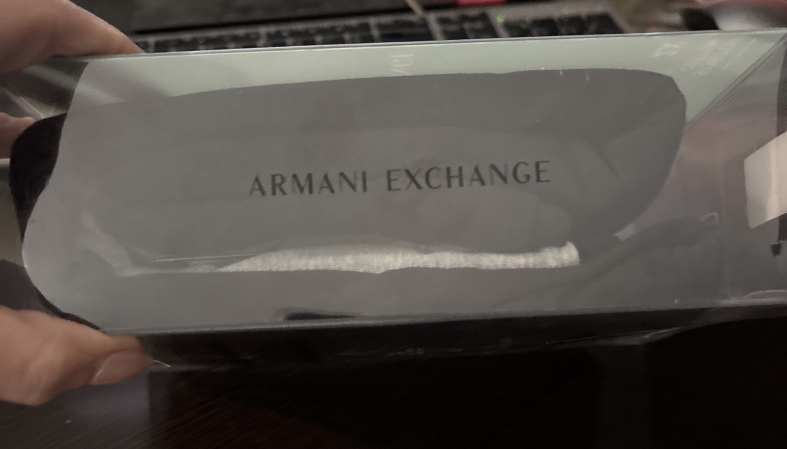 Designer Armani Exchange A/X Cotton V-neck T-shirts 2 Pack Black Grey Medium $45