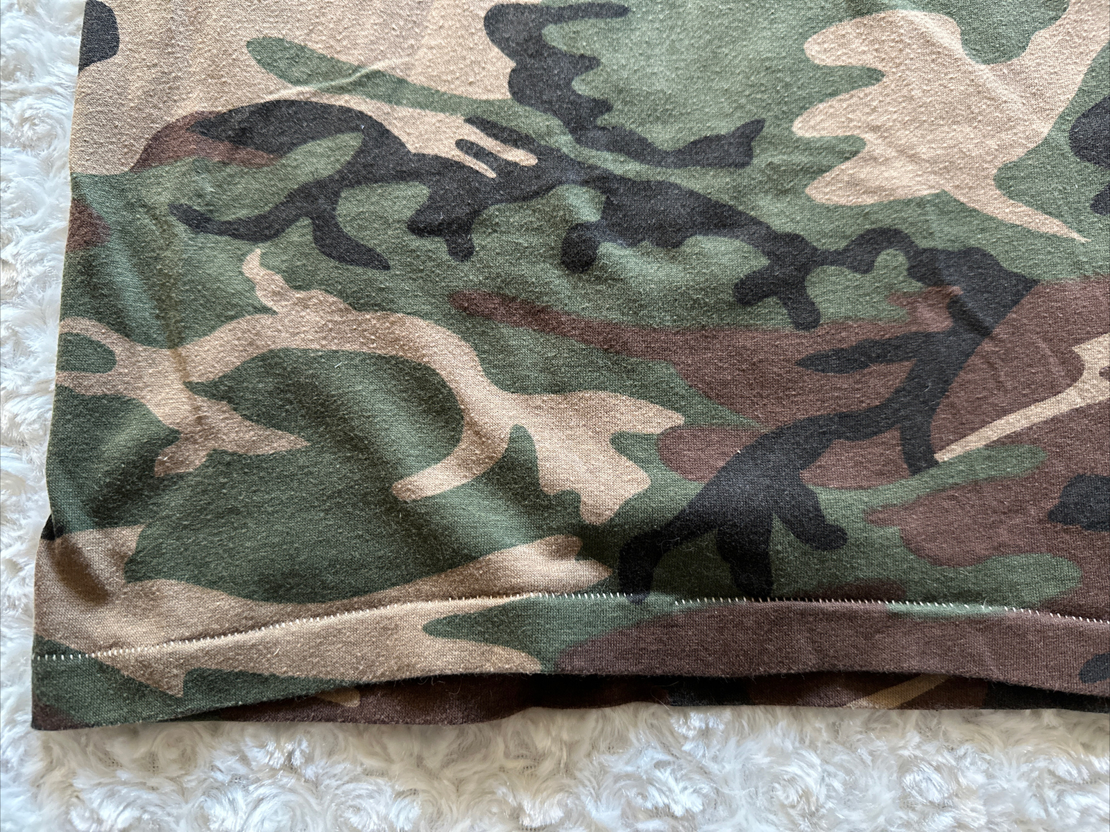 Vintage Woodland L 42-44 Camo 50/50 T-Shirt 1980s Single-Stitch Pocket Tee USA