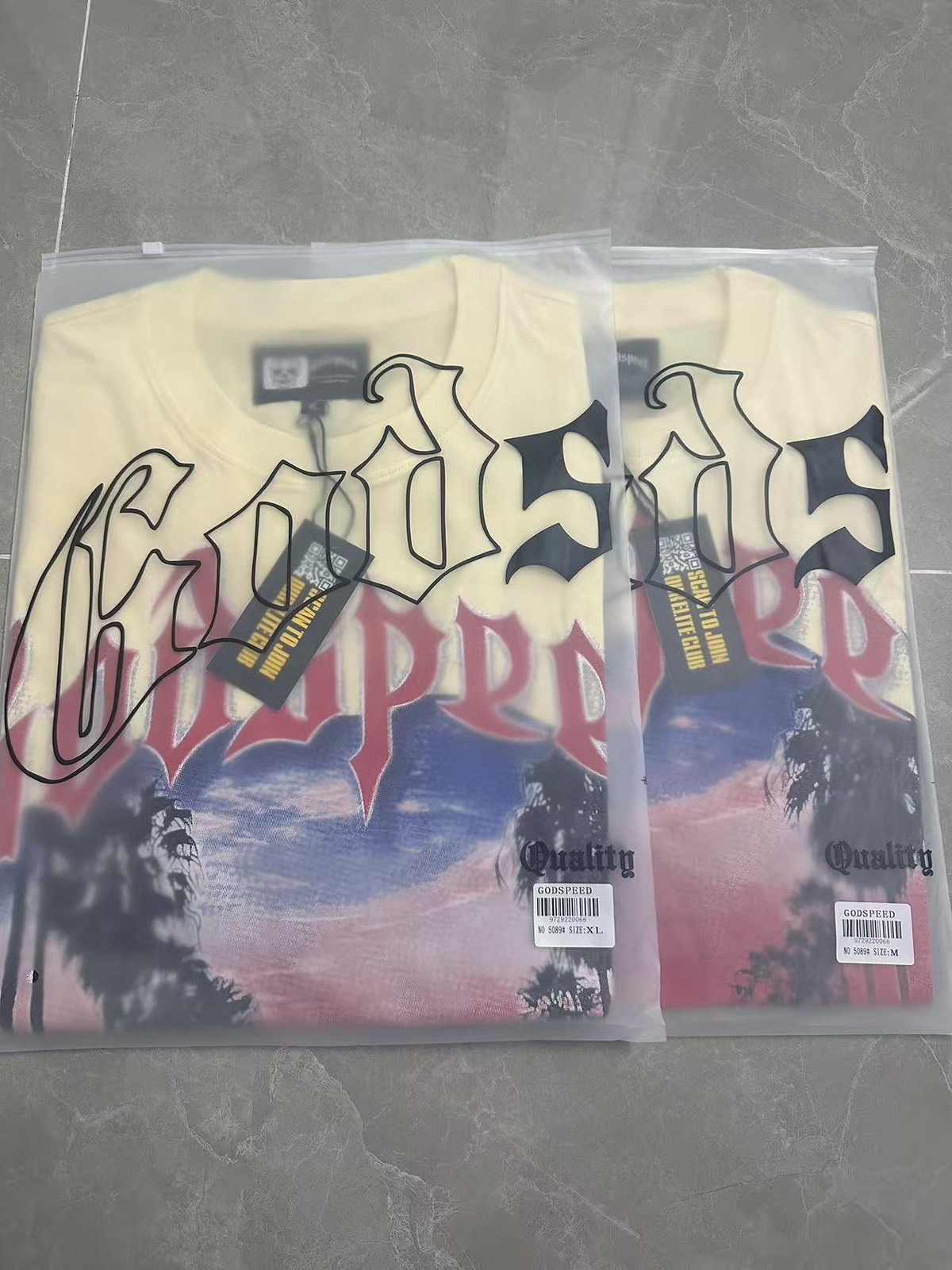 NEW Godspeed Seaside Yellow Racing Print Logo tee men’s Short sleeved T-shirt