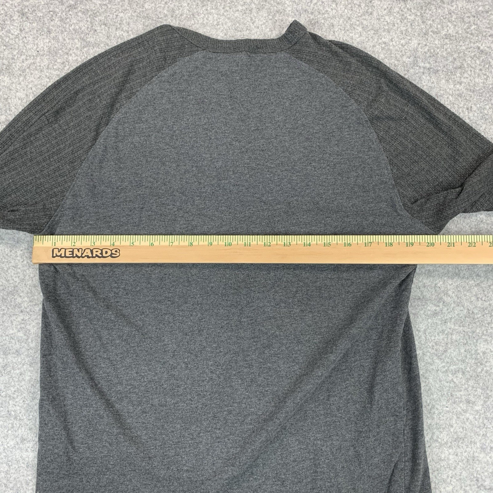 Ben Sherman Henley Shirt Size Large Gray The Original Long Sleeve Cotton
