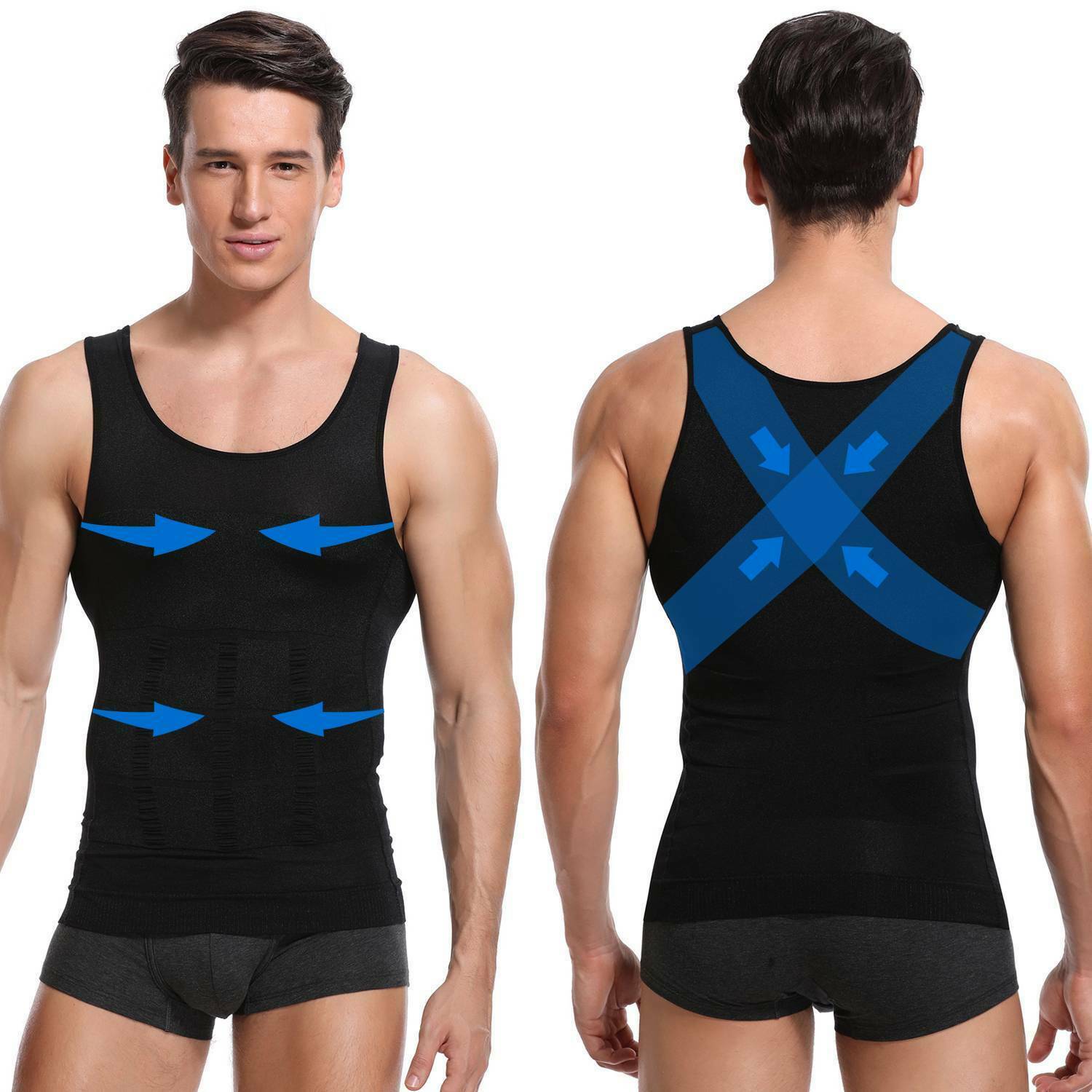 Men Body Shaper Slimming Tummy Vest Thermal Compression Shirt Tank Top Shapewear