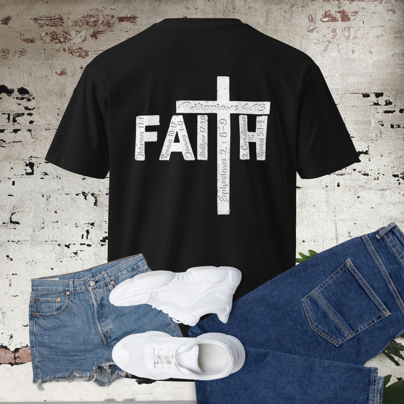 Cross of Jesus Forged In Faith Premium T-shirt, Christian Bible Verse Scripture