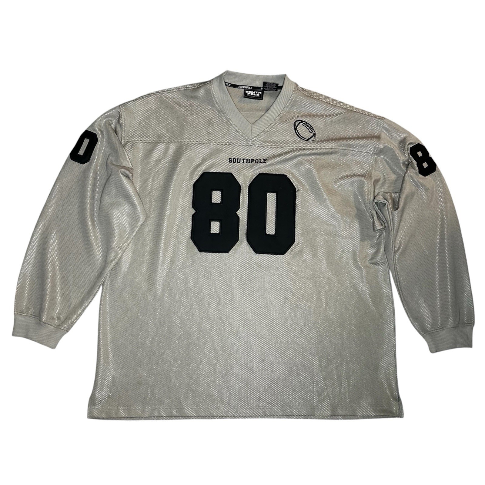Southpole International Sports Men’s Gray Mesh Jersey V-Neck Long Sleeve 3XL