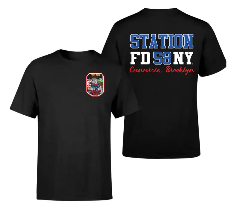FDNY EMS Station 58 Canarsie Brooklyn T-Shirt, Vintage Streetwear Firefighter Te