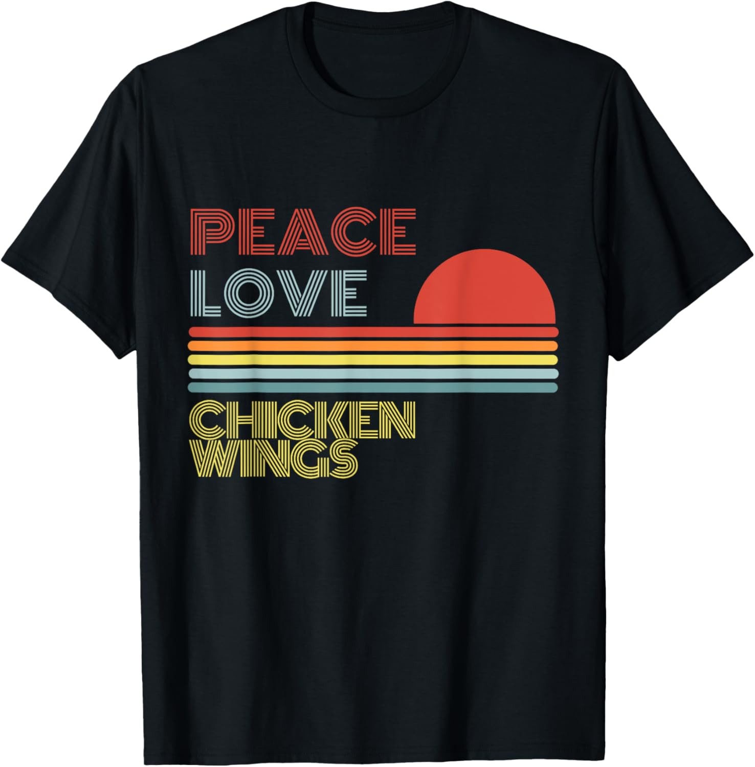 Peace Love Chicken Wings Retro Vintage T-Shirt